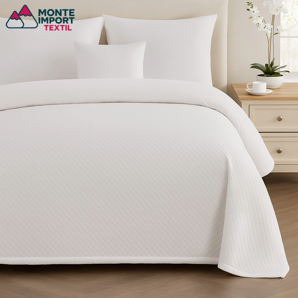 Colcha de piqué ROMBOS blanca