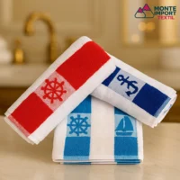 Toalla de playa o piscina con motivos marinos fabricada en España – 100x170 cm para hoteles, campings y lavanderías – Monte Import Textil
