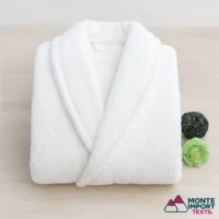 Albornoz blanco de importación para hotel en rizo 100% algodón