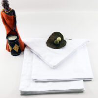 Servilleta blanca hostelería 50x50 satén poliéster algodón