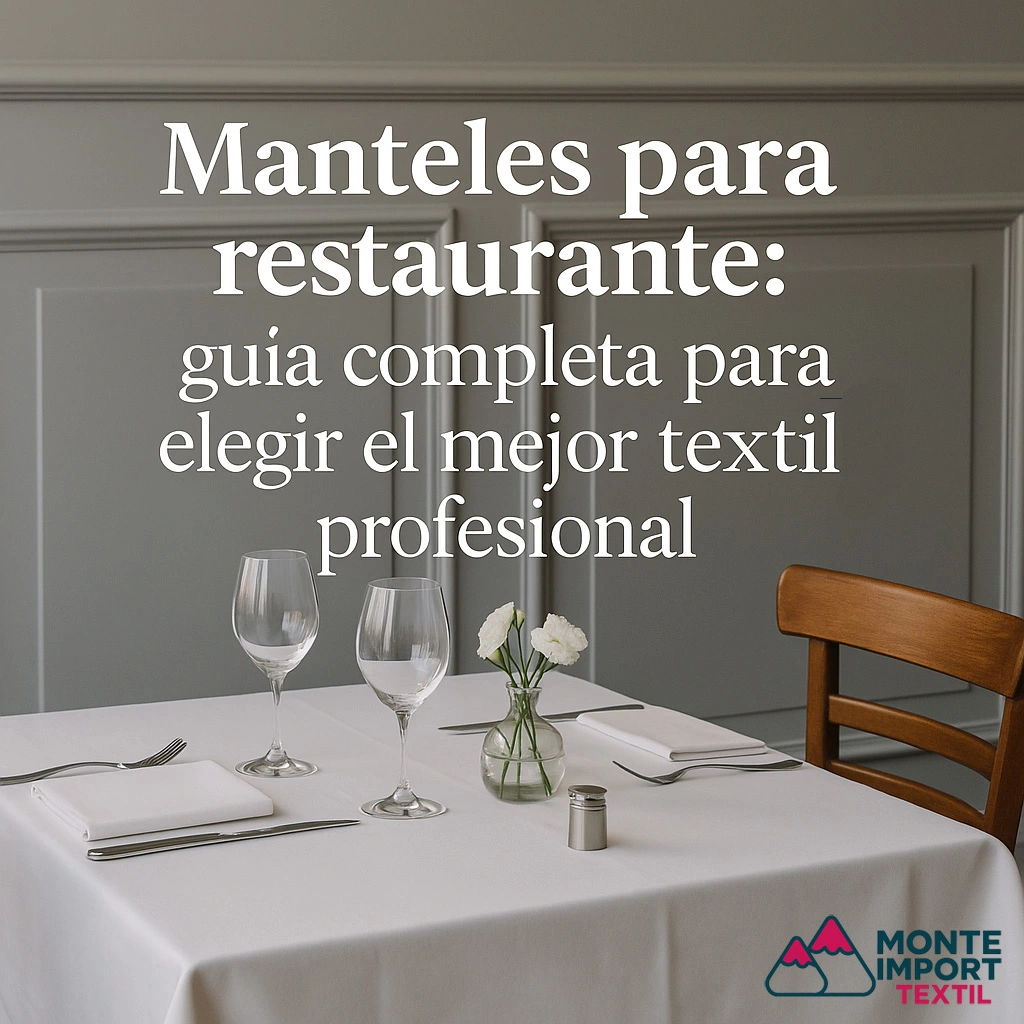 Mesa de restaurante elegante con mantel blanco profesional y copas de cristal, guía para elegir manteles de hostelería